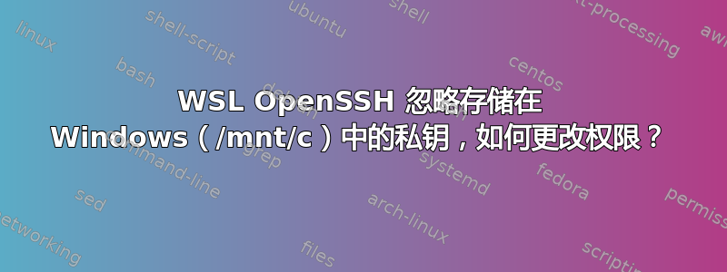 WSL OpenSSH 忽略存储在 Windows（/mnt/c）中的私钥，如何更改权限？