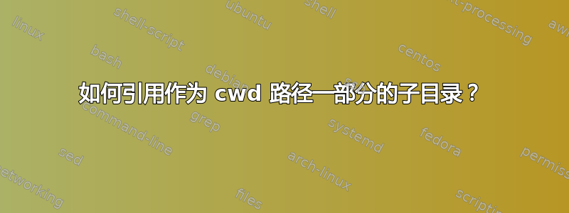 如何引用作为 cwd 路径一部分的子目录？