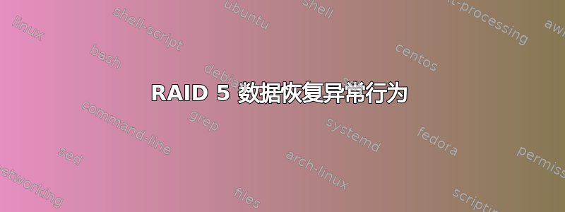 RAID 5 数据恢复异常行为