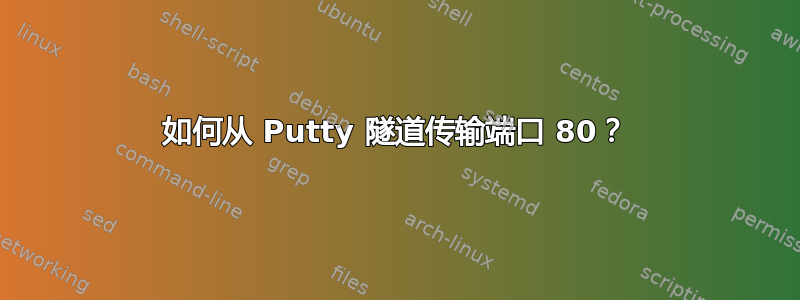 如何从 Putty 隧道传输端口 80？