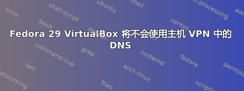 Fedora 29 VirtualBox 将不会使用主机 VPN 中的 DNS