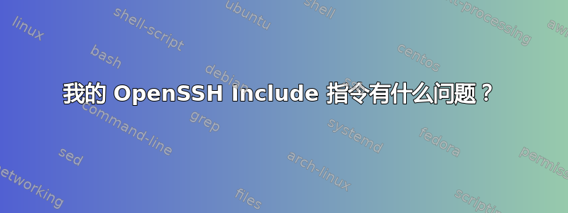 我的 OpenSSH Include 指令有什么问题？