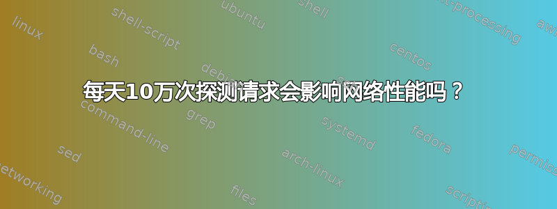 每天10万次探测请求会影响网络性能吗？