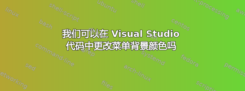 我们可以在 Visual Studio 代码中更改菜单背景颜色吗