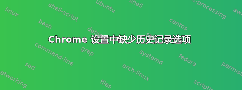 Chrome 设置中缺少历史记录选项