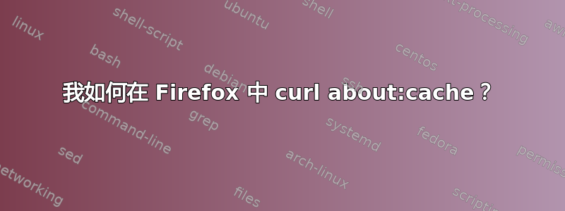 我如何在 Firefox 中 curl about:cache？