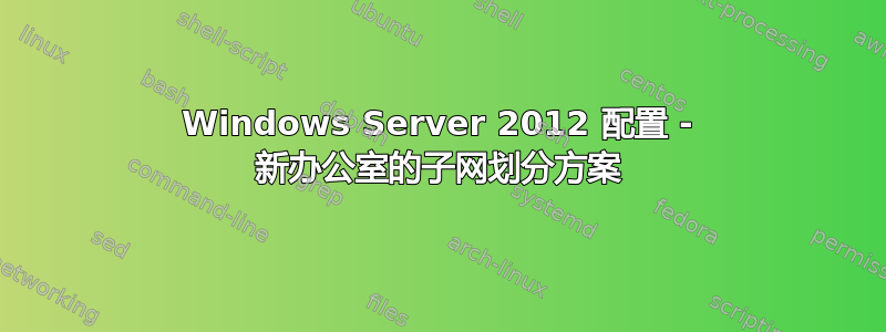 Windows Server 2012 配置 - 新办公室的子网划分方案