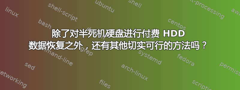 除了对半死机硬盘进行付费 HDD 数据恢复之外，还有其他切实可行的方法吗？