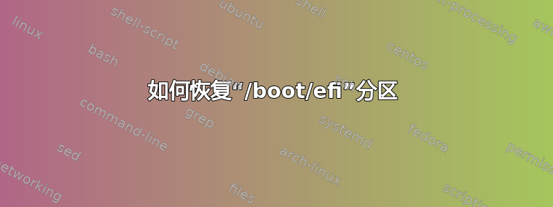 如何恢复“/boot/efi”分区