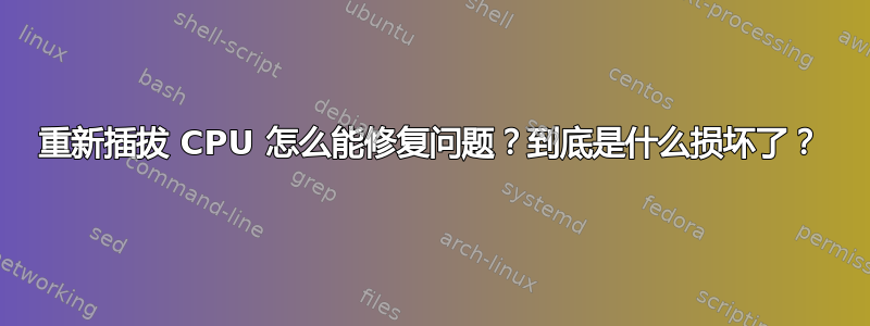 重新插拔 CPU 怎么能修复问题？到底是什么损坏了？