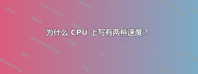 为什么 CPU 上写有两种速度？