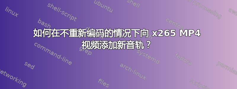 如何在不重新编码的情况下向 x265 MP4 视频添加新音轨？