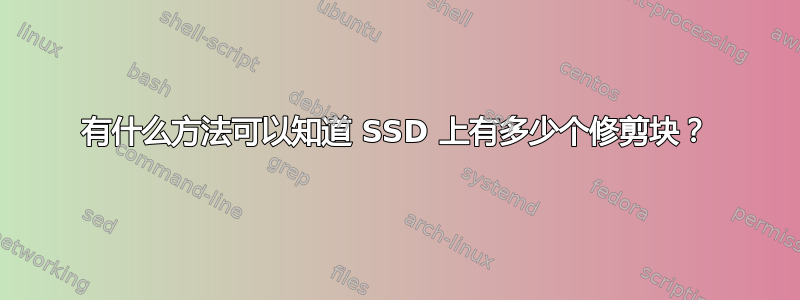 有什么方法可以知道 SSD 上有多少个修剪块？