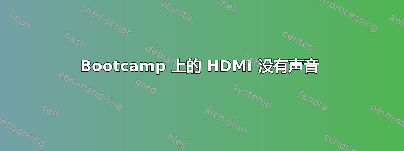 Bootcamp 上的 HDMI 没有声音