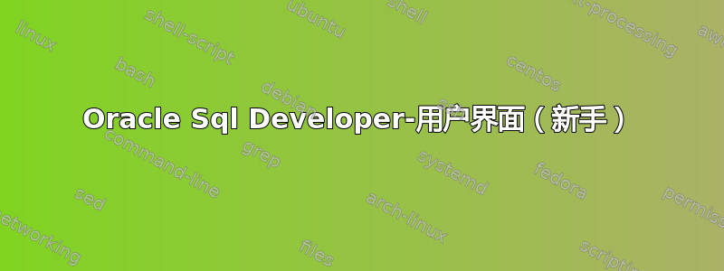 Oracle Sql Developer-用户界面（新手）