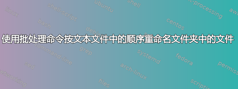 使用批处理命令按文本文件中的顺序重命名文件夹中的文件