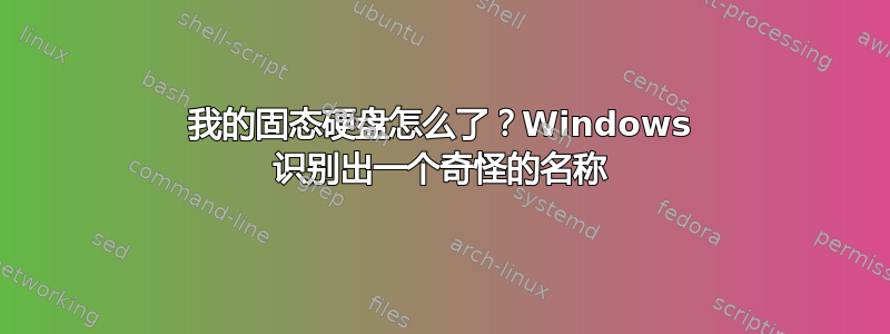 我的固态硬盘怎么了？Windows 识别出一个奇怪的名称