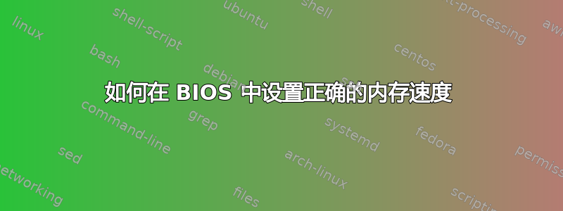 如何在 BIOS 中设置正确的内存速度