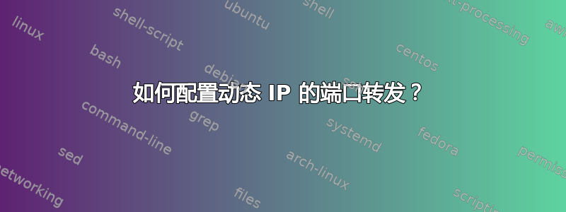 如何配置动态 IP 的端口转发？