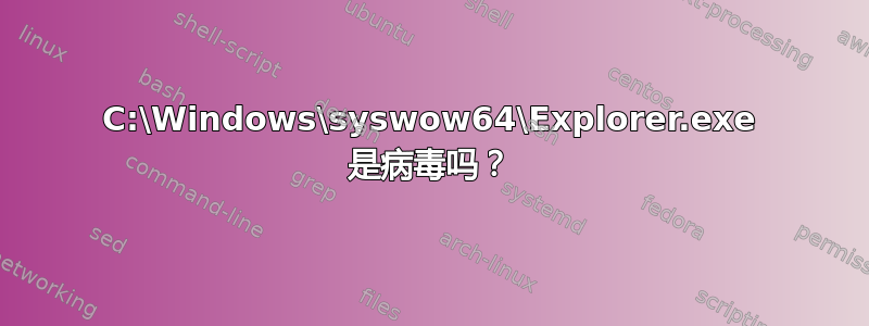 C:\Windows\syswow64\Explorer.exe 是病毒吗？