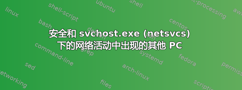 安全和 svchost.exe (netsvcs) 下的网络活动中出现的其他 PC