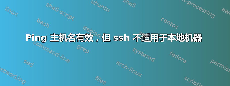 Ping 主机名有效，但 ssh 不适用于本地机器