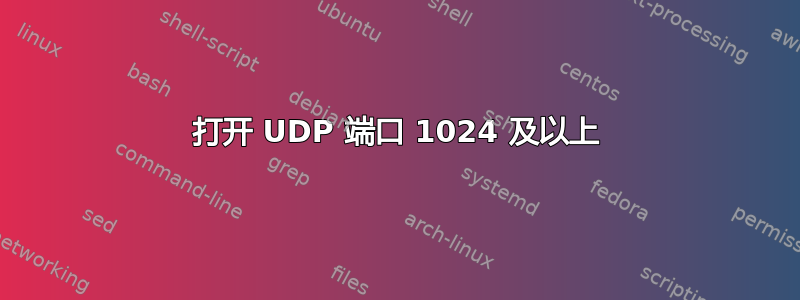 打开 UDP 端口 1024 及以上