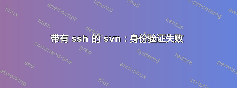 带有 ssh 的 svn：身份验证失败