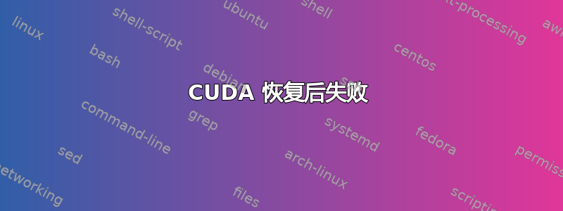 CUDA 恢复后失败