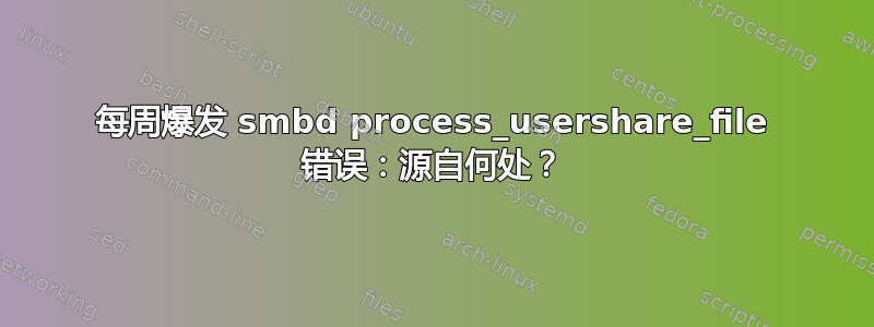 每周爆发 smbd process_usershare_file 错误：源自何处？