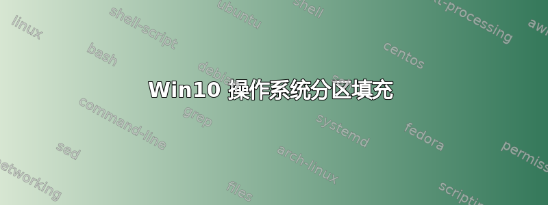 Win10 操作系统分区填充