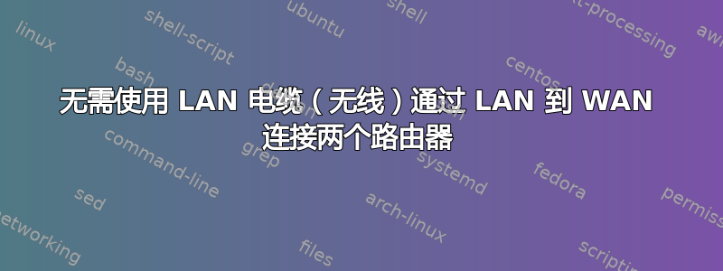 无需使用 LAN 电缆（无线）通过 LAN 到 WAN 连接两个路由器