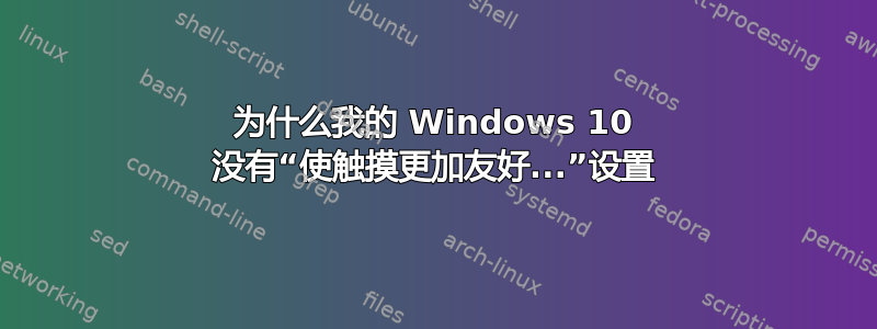 为什么我的 Windows 10 没有“使触摸更加友好...”设置