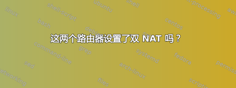 这两个路由器设置了双 NAT 吗？