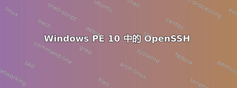 Windows PE 10 中的 OpenSSH