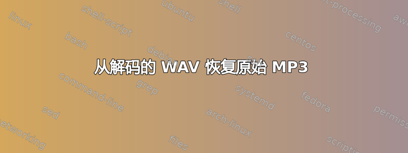 从解码的 WAV 恢复原始 MP3