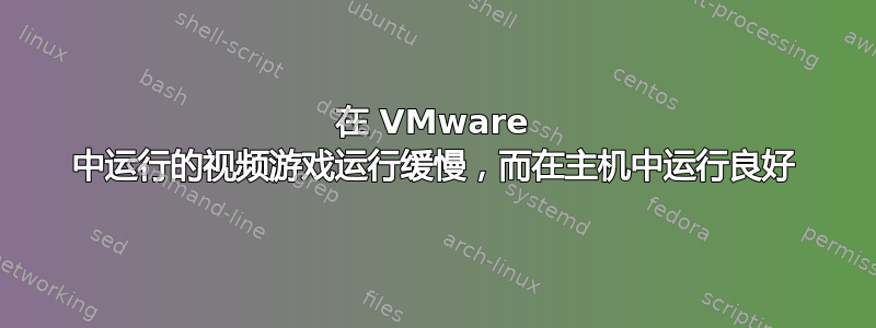 在 VMware 中运行的视频游戏运行缓慢，而在主机中运行良好