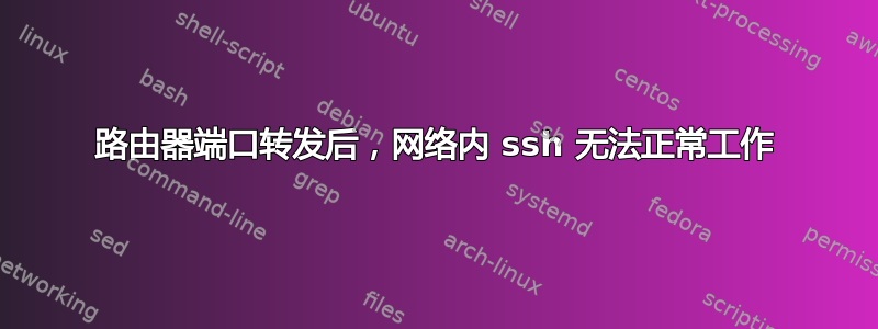 路由器端口转发后，网络内 ssh 无法正常工作