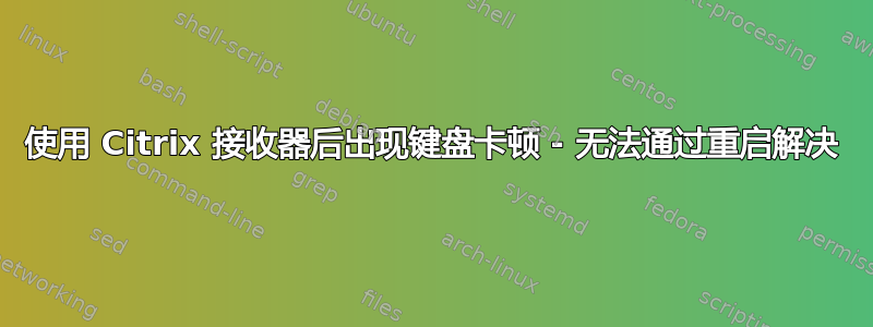 使用 Citrix 接收器后出现键盘卡顿 - 无法通过重启解决