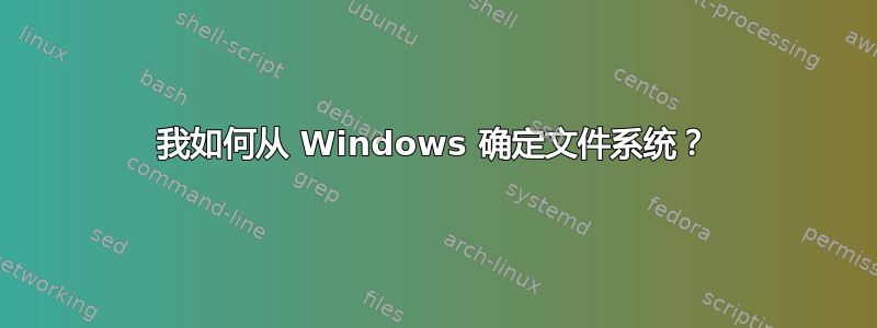 我如何从 Windows 确定文件系统？