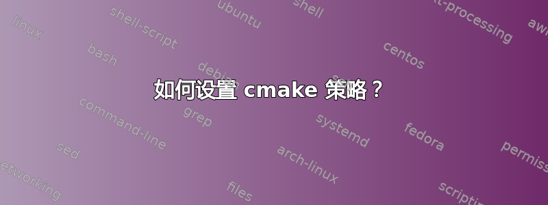 如何设置 cmake 策略？