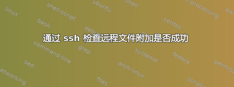 通过 ssh 检查远程文件附加是否成功