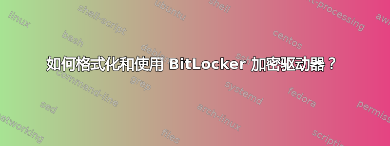 如何格式化和使用 BitLocker 加密驱动器？