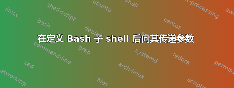 在定义 Bash 子 shell 后向其传递参数