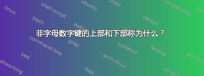 非字母数字键的上部和下部称为什么？