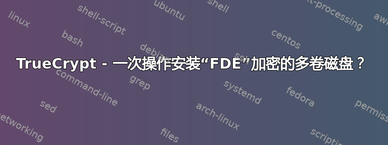 TrueCrypt - 一次操作安装“FDE”加密的多卷磁盘？