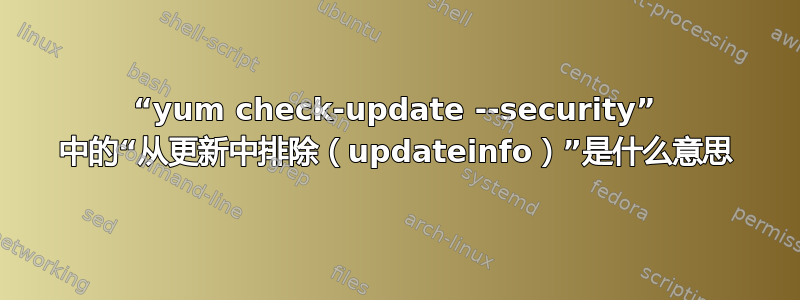 “yum check-update --security” 中的“从更新中排除（updateinfo）”是什么意思