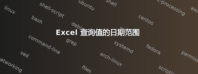 Excel 查询值的日期范围