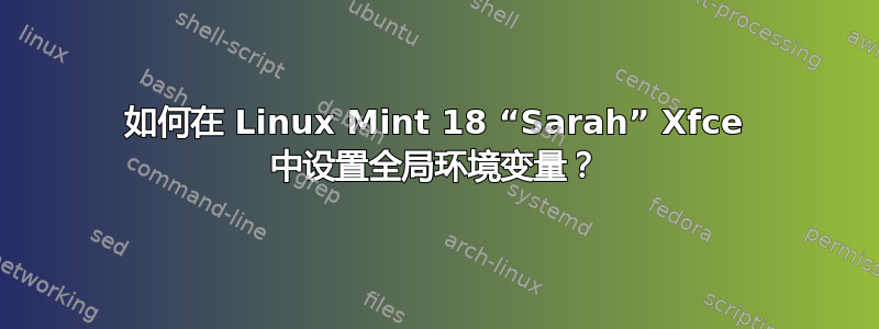 如何在 Linux Mint 18 “Sarah” Xfce 中设置全局环境变量？