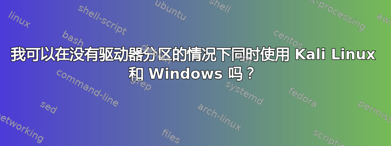 我可以在没有驱动器分区的情况下同时使用 Kali Linux 和 Windows 吗？